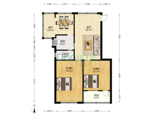 胜利路96号 2室2厅1卫 86平方