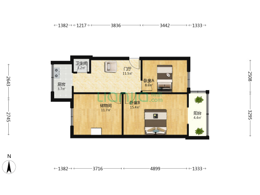 王家坝街19号 2室0厅1卫 58平方