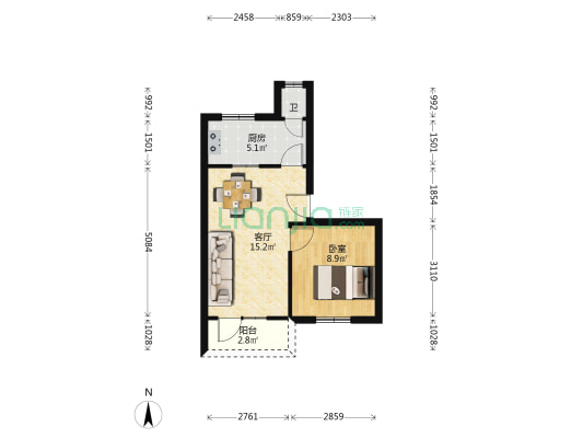 建新东路151号 1室1厅1卫 41平方