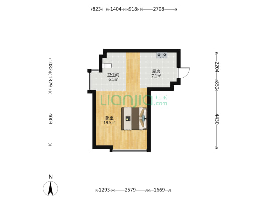 挚晟银座 1室0厅1卫 58平方