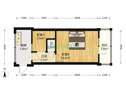 万民街（三八广场） 2室0厅1卫 33平方