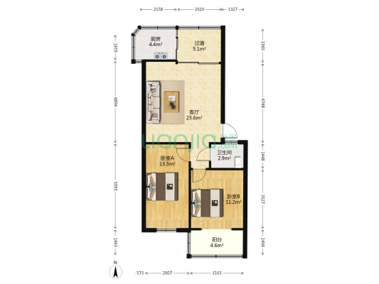 兴关路58号 2室1厅1卫 75平方