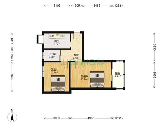 清真寺街 2室1厅1卫 55平方