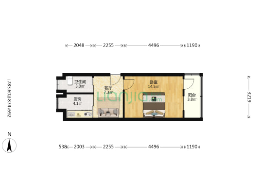 白鹭小区（长白街） 1室1厅1卫 40平方