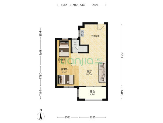 夏荷郡一区 2室1厅1卫 60平方