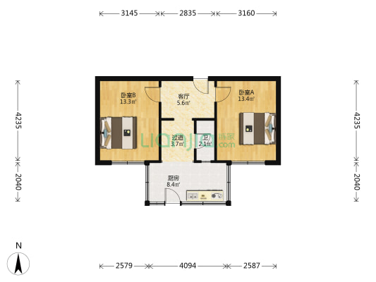 工农路272-1号 2室1厅1卫 53平方