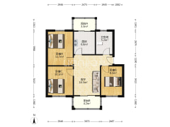 得房率高南北阳台不算在房本面积的，环境好-涿州范阳水电小区户型图