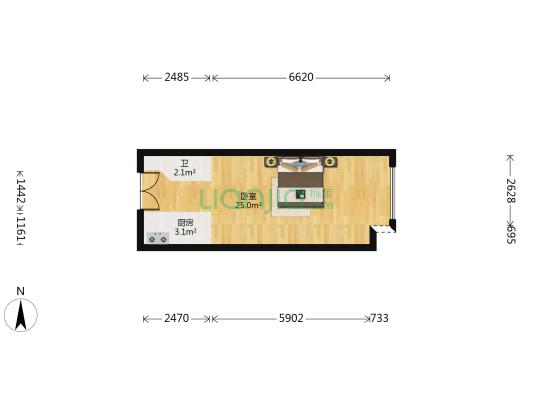 群升广场 1室0厅1卫 45平方