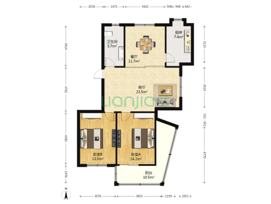 青云谱客运站宿舍 2室2厅1卫 93平方