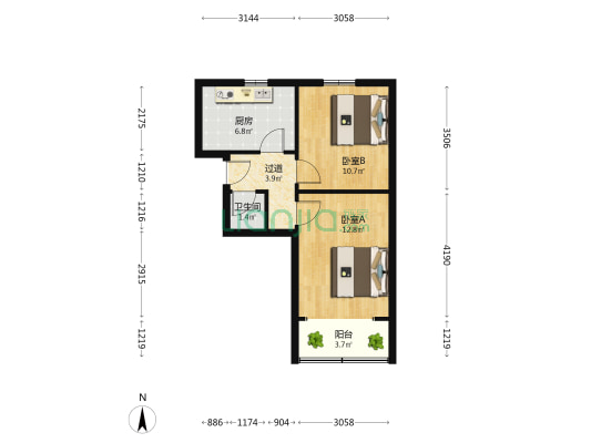 台西纬五路14号 2室0厅1卫 52平方
