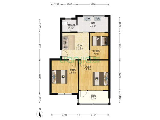城张社区 3室1厅1卫 74平方