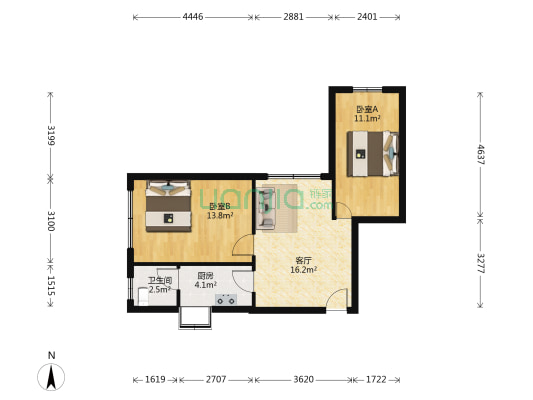 单洞社区 2室1厅1卫 62平方