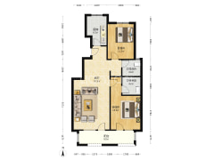香邑溪谷玫瑰园 2室1厅 南 北-涿州香邑溪谷玫瑰园户型图