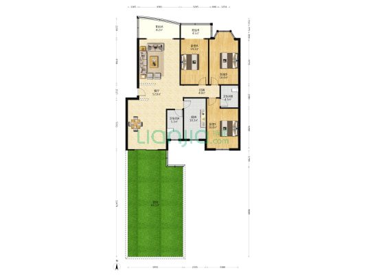 德政园综合楼 3室1厅2卫 157平方