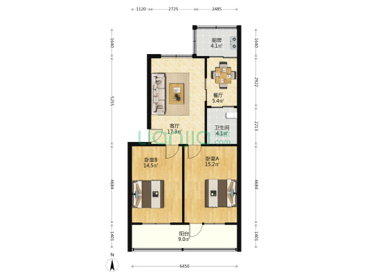 吉华里(蓟州) 2室2厅1卫 85平方
