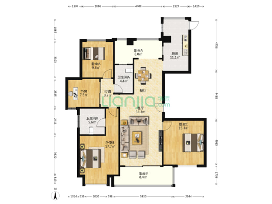 慈悦湾花苑 4室1厅2卫 138平方