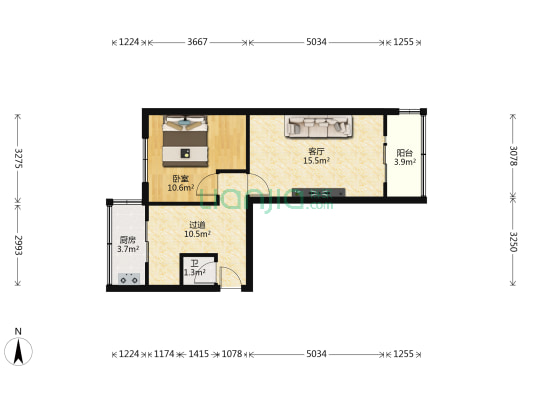 中国石油西北销售公司家属院 1室1厅1卫 44平方