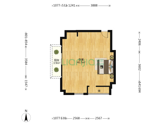 联发•臻品 1室0厅0卫 57平方