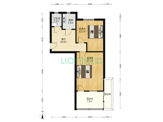 储备库家属院 2室1厅1卫 60平方