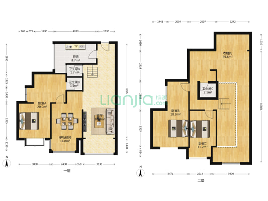 翰林世家 4室1厅3卫 103平方