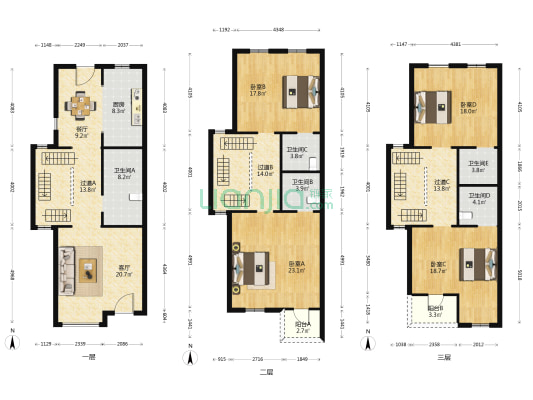 金玉园 4室2厅5卫 209平方