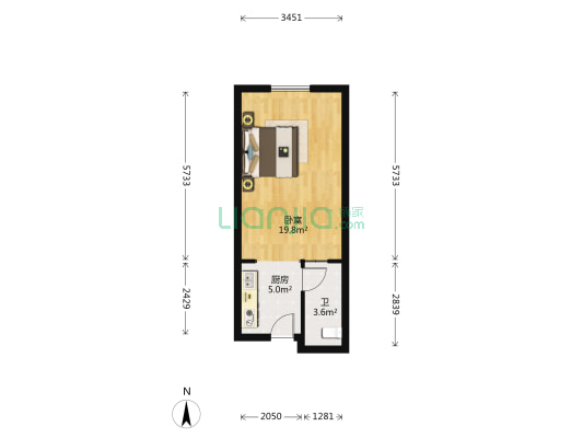 东港名苑 1室0厅1卫 39平方