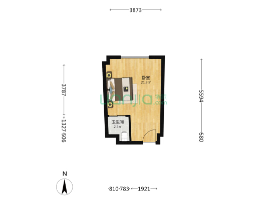 月星糖果公寓 1室0厅1卫 39平方