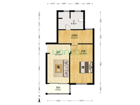 南苑七村 1室1厅1卫 76平方