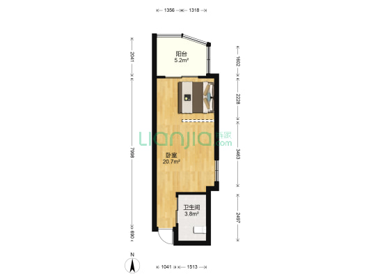 东南花园 1室0厅1卫 34平方