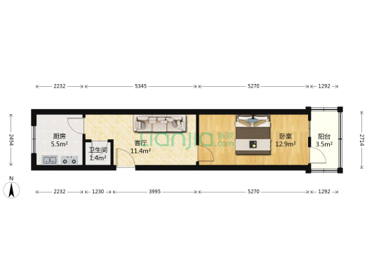 聚善街 1室1厅1卫 42平方