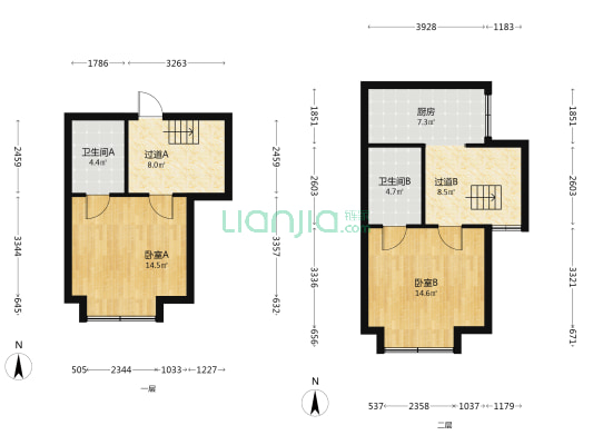 嘉福大厦 2室0厅2卫 45平方