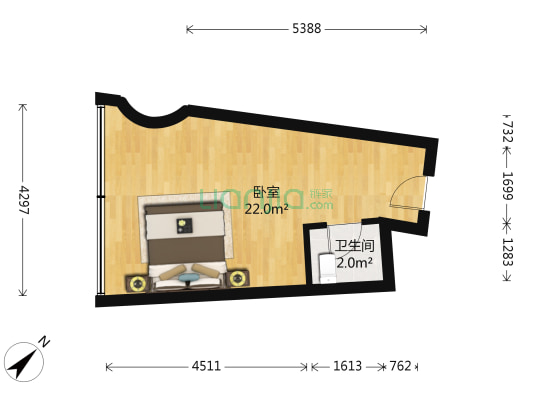 电子信息城 1室0厅1卫 39平方
