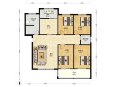 南北通透大四居,南北双阳台满五税费低开发区大社区-涿州燕赵花园户型图