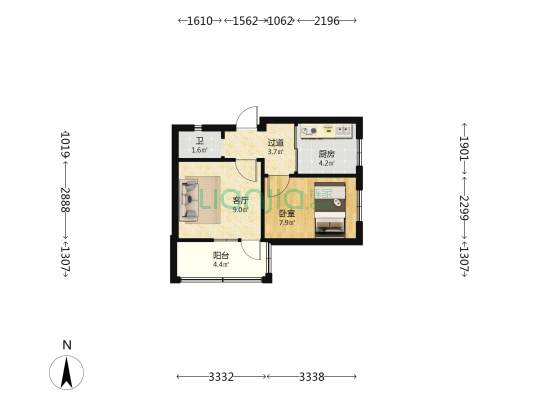 劝学巷 1室1厅1卫 39平方