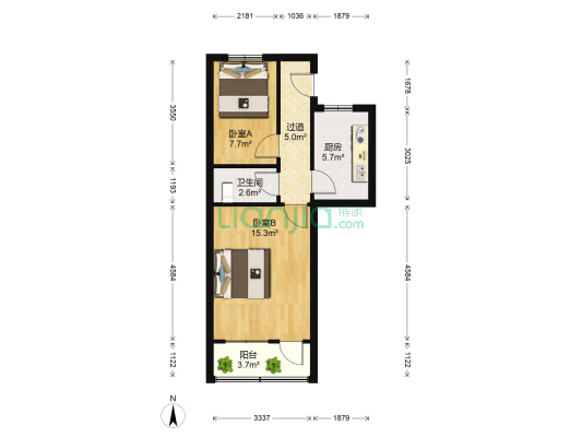 台西二路 2室0厅1卫 57平方