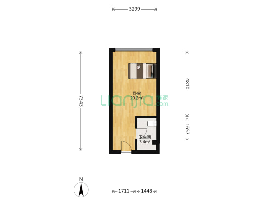海西轻公寓 1室0厅1卫 37平方