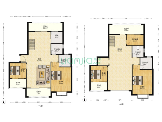 山水润城馨园 5室1厅4卫 268平方
