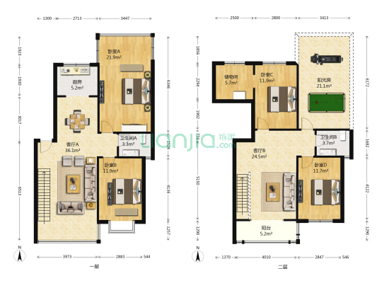 东方之星 4室2厅2卫 134平方