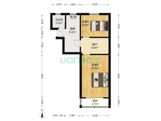 斜土路262弄 2室1厅1卫 53平方