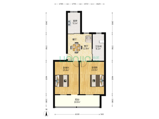 金沙小学住宅 2室1厅1卫 73平方