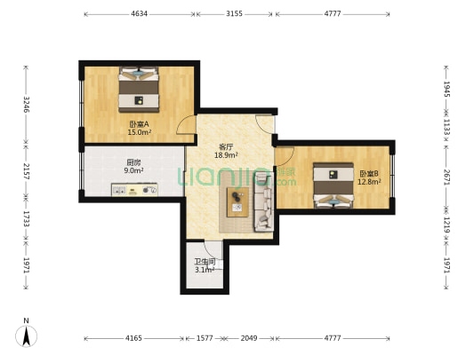 振安区教委楼 2室1厅1卫 74平方