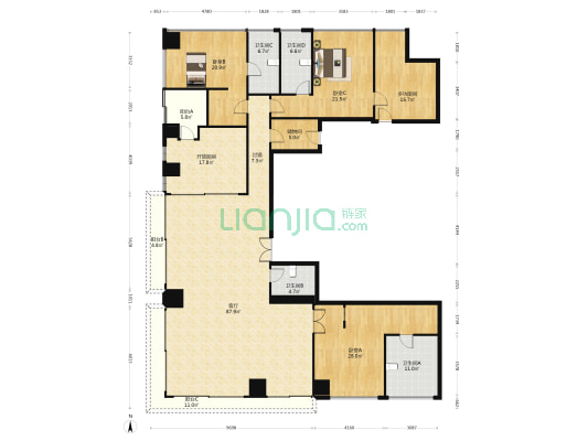 保利鱼珠港南区 4室1厅4卫 376平方