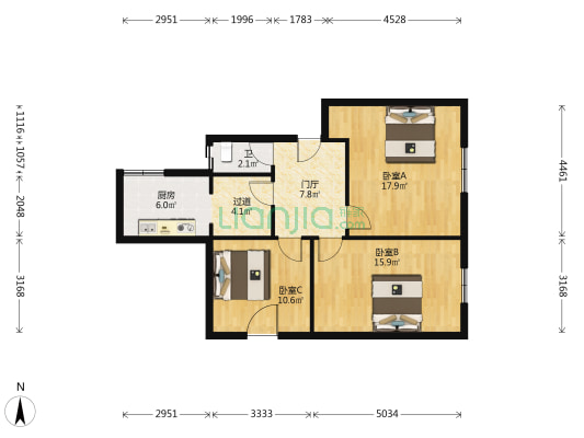 河南职工医学院经三路家属院 3室0厅1卫 74平方
