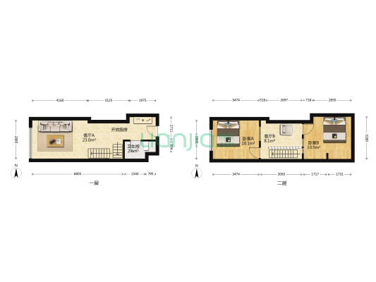 华强城市广场天颂 2室2厅1卫 42平方