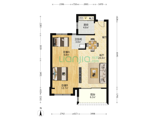 育慧湾花苑 2室1厅1卫 75平方