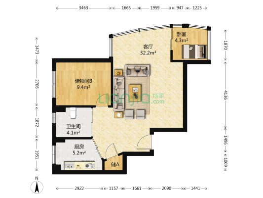 南汇锦园 1室1厅1卫 80平方