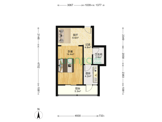 五峰南里 1室1厅1卫 50平方