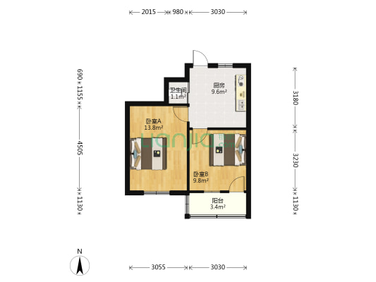 茂新里 2室0厅1卫 49平方