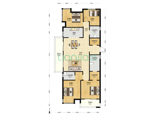 城投联投誉江南 4室1厅3卫 174平方