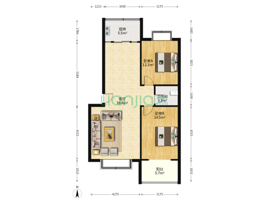 四中小区 2室1厅1卫 98平方